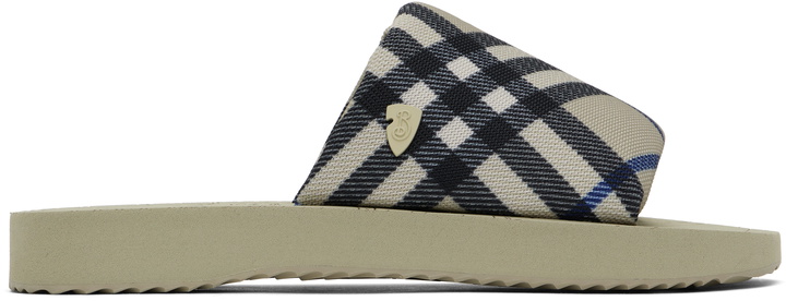 Photo: Burberry Beige Check Trek Sandals