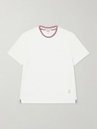 Thom Browne - Pointelle-Knit Cotton and Linen-Blend T-Shirt - White