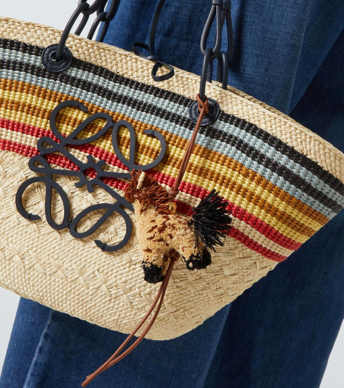 【LOEWE】Paula's Ibiza★アニマル ジラフ ラフィア Bagチャーム Loewe Paula's Ibiza Giraffe raffia leather-trimmed bag charm