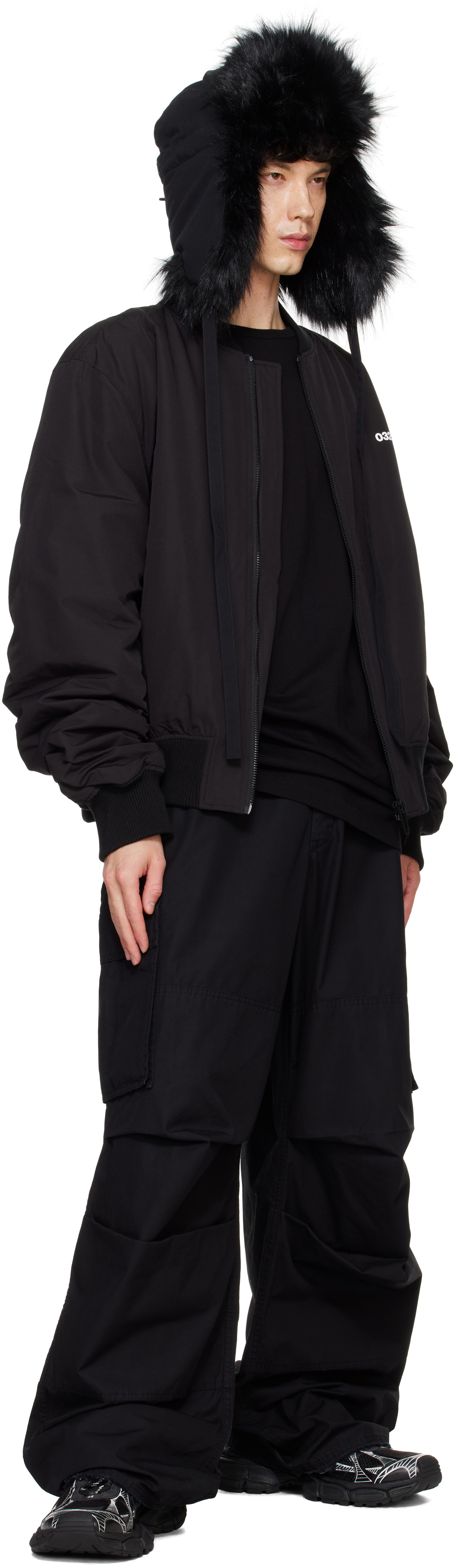 032c Black Overtime Cargo Pants