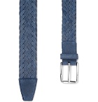 Tod's - 3.5cm Blue Woven Suede Belt - Men - Blue