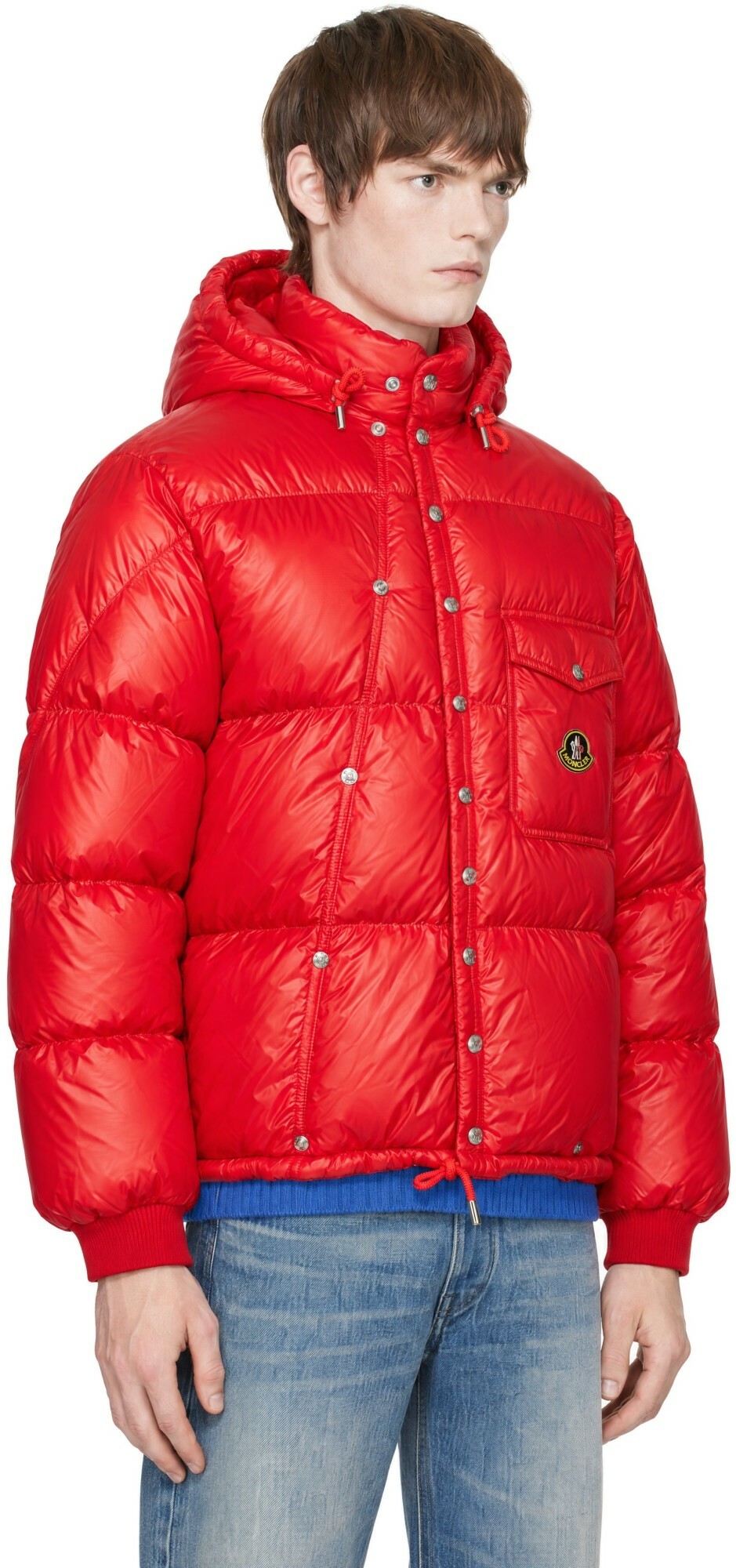 Moncler Red Karakorum Hooded Short Down Jacket