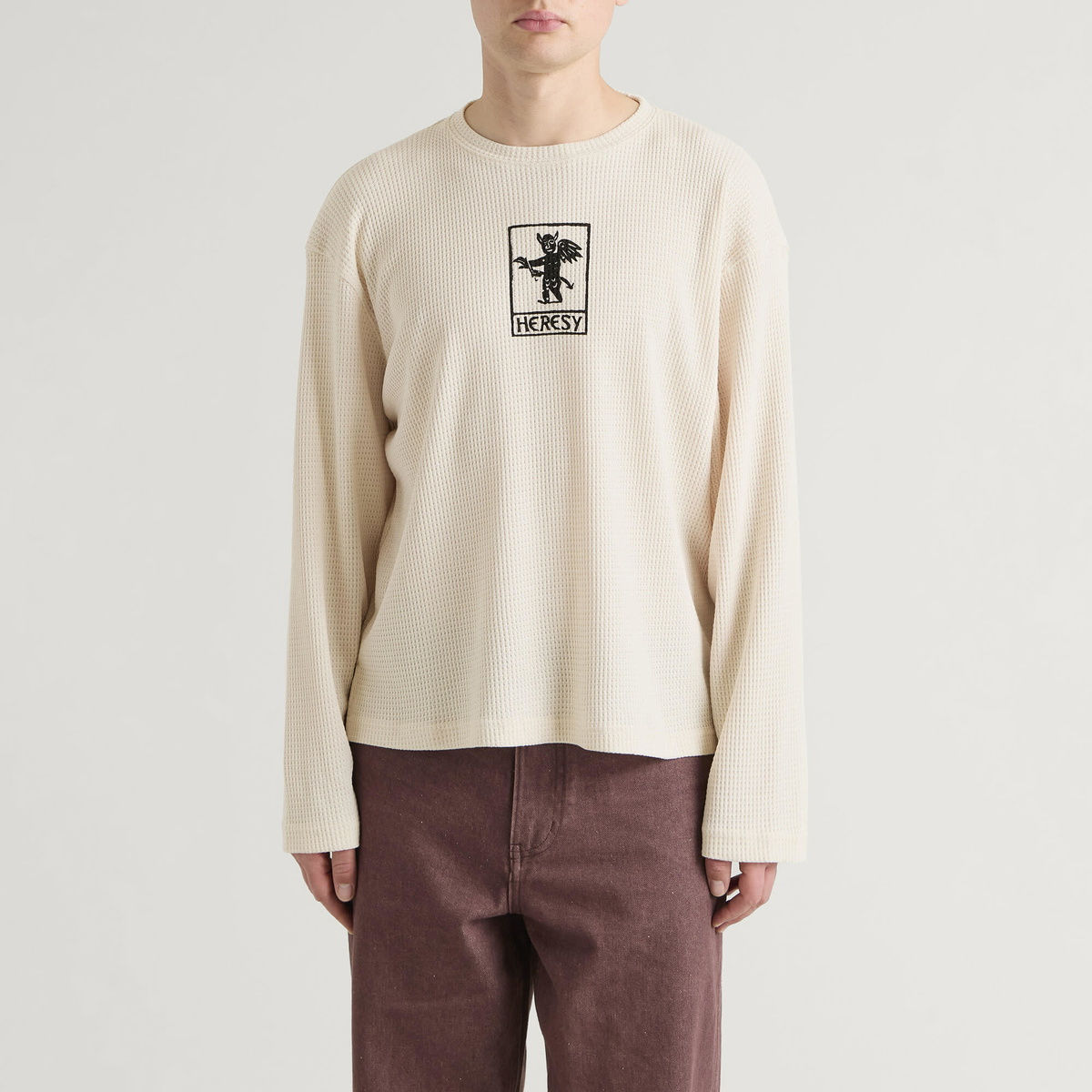 Heresy Men's Rogue Long Sleeve Waffle T-Shirt in Ecru