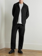 Oliver Spencer - William Straight-Leg Organic Cotton-Blend Seersucker Trousers - Black