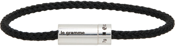 Photo: Le Gramme Black & Silver 'Le 5 Grammes' Nato Bracelet