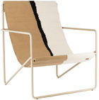 ferm LIVING Off-White & Brown Desert Lounge Chair