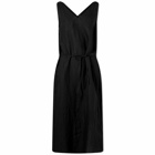Deiji Studios Women's Slip Linen Midi Dress in Deep Black