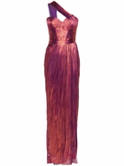 Maria Lucia Hohan Blue Claudine Pleated Silk Gown