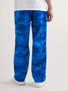 Valentino - Wide-Leg Camouflage-Print Cotton-Twill Cargo Trousers - Blue