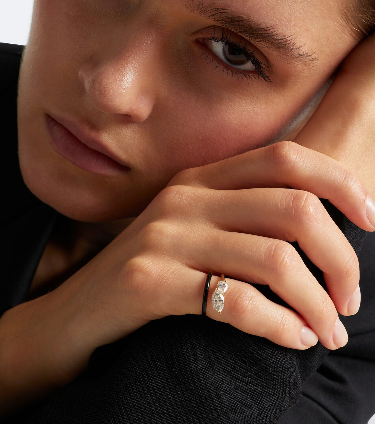 Kamyen Emily 18kt gold and enamel ring with diamonds