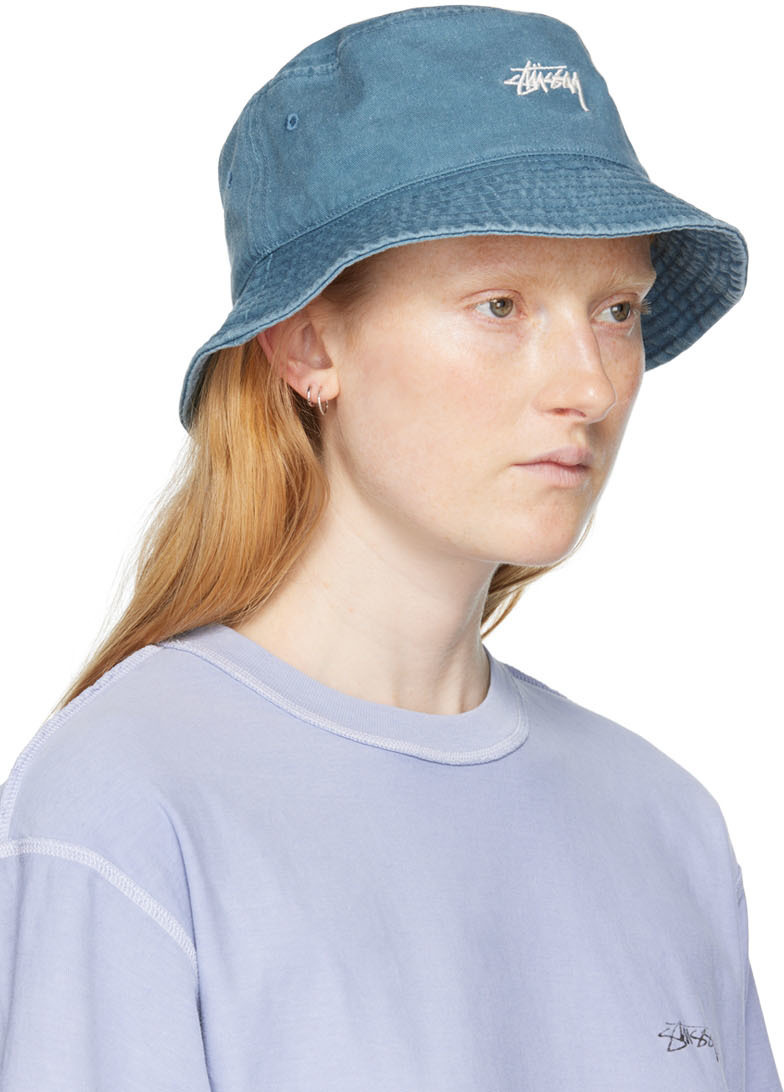 Stussy bucket store hat blue