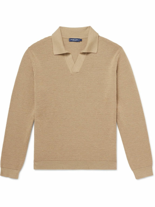 Photo: Frescobol Carioca - Orlando Merino Wool Polo Sweater - Neutrals