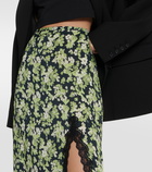 Rixo Sibilla floral lace-trimmed midi skirt