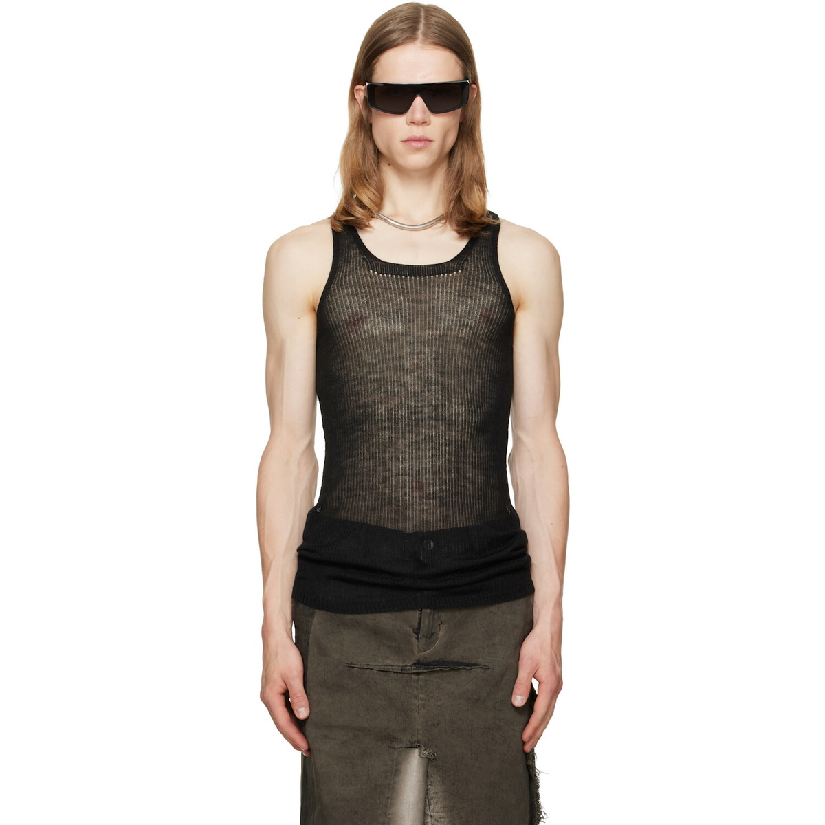 Rick Owens Black Tower Pony Tank Top