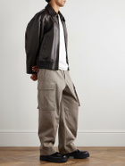 Bottega Veneta - Intrecciato-Trimmed Leather Blouson Jacket - Brown