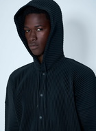 Homme Plissé Issey Miyake Pinstripe Hooded Jacket