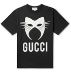 Gucci - Oversized Printed Cotton-Jersey T-Shirt - Black