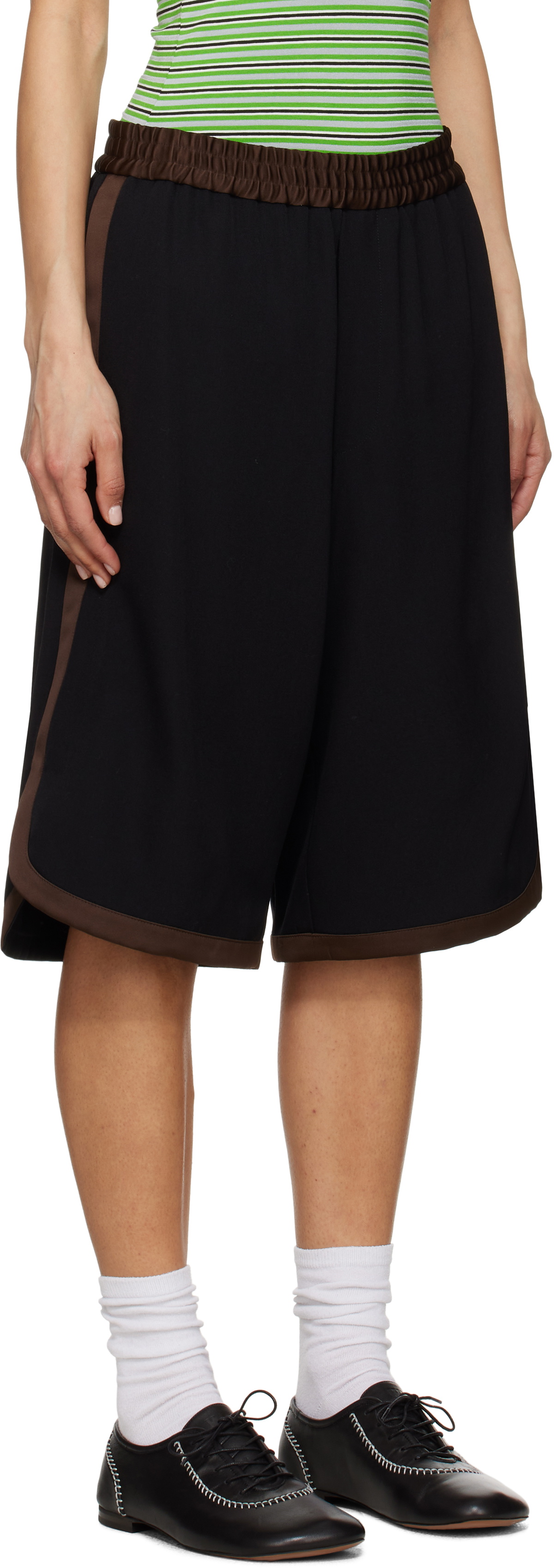 Wales Bonner Black & Brown Ossie Shorts