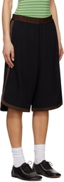Wales Bonner Black & Brown Ossie Shorts