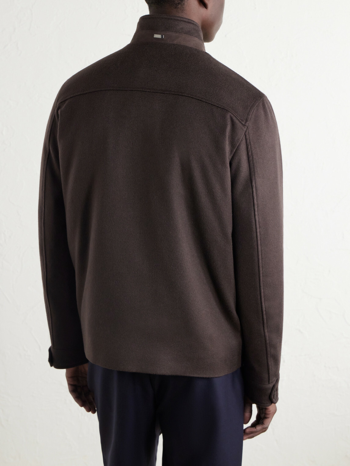 Herno - Padded Brushed Cashmere-Felt Blouson Jacket - Brown
