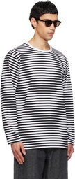 nanamica Black & White COOLMAX Stripe Jersey L/S T-shirt