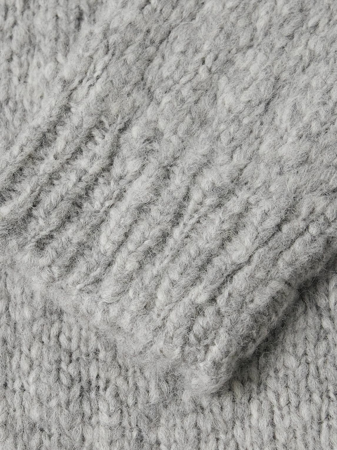 Mr P. - Alpaca-Blend Bouclé Zip-Up Cardigan - Gray