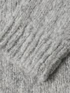 Mr P. - Alpaca-Blend Bouclé Zip-Up Cardigan - Gray