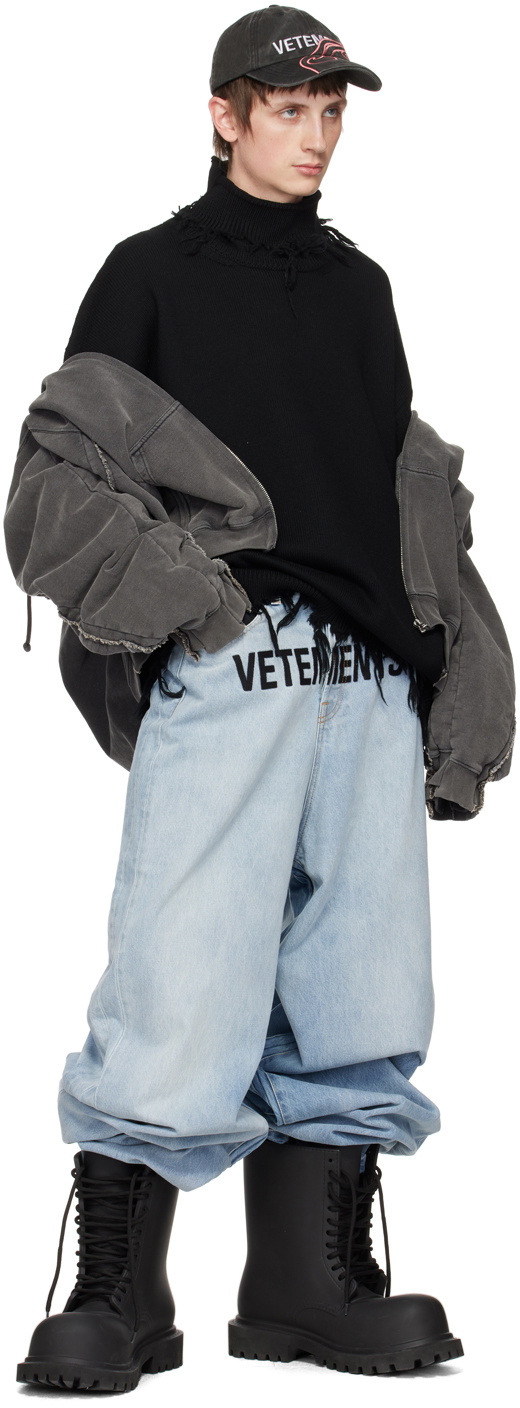 VETEMENTS Blue Embroidered Jeans Vetements