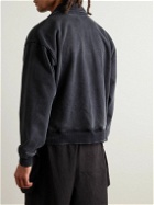 Story Mfg. - Geo Appliquéd Organic Cotton-Jersey Half-Zip Sweatshirt - Black