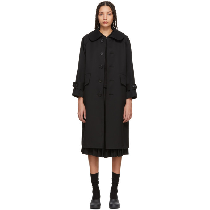 Tricot Comme des Garcons Black Wool Oversized Coat Tricot Comme