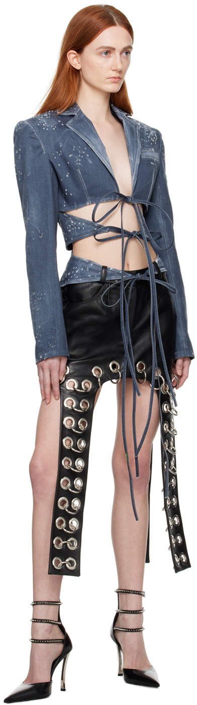 Lado Bokuchava Black Pierced Boyfriend's Midi Skirt