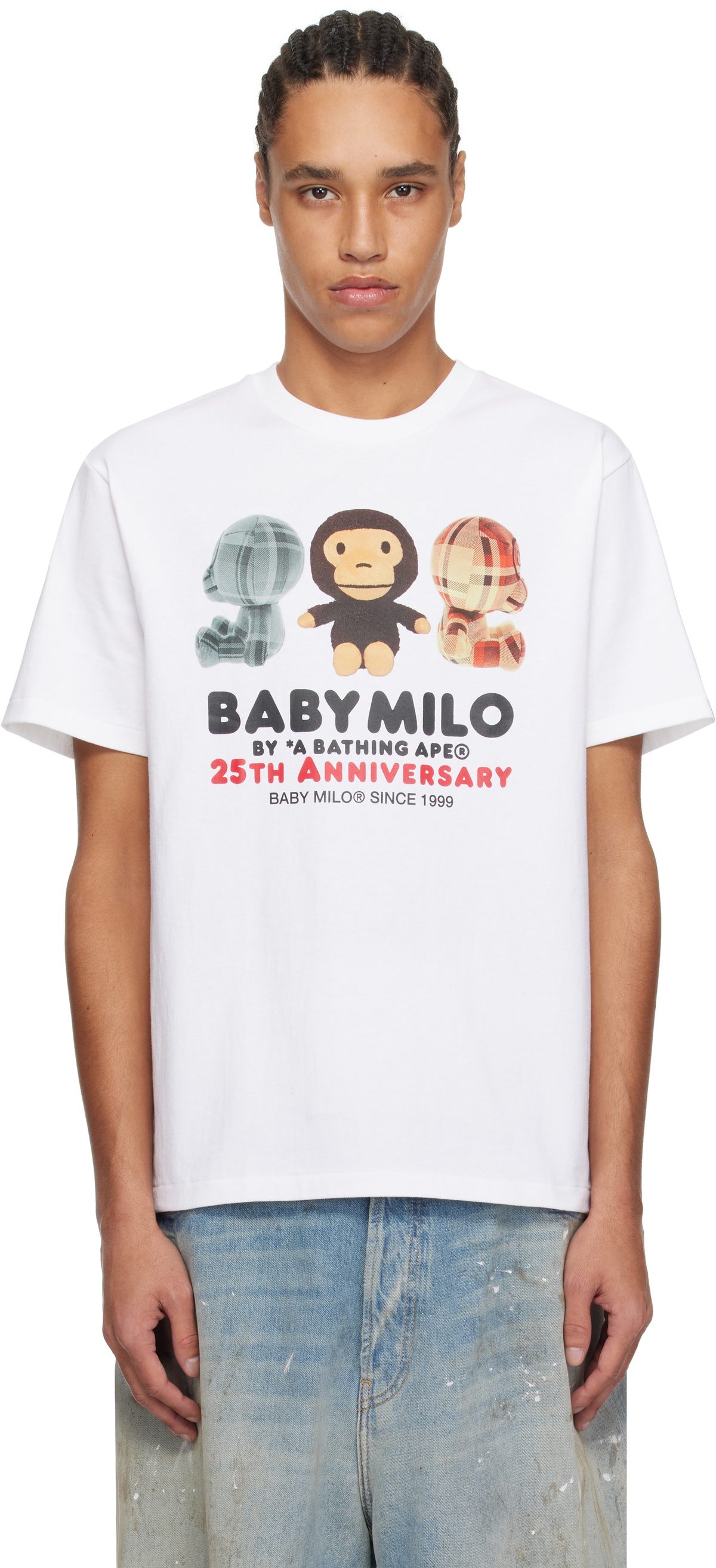 BAPE White Baby Milo '25th Anniversary' Plush Doll T-shirt A