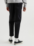 Maison Kitsuné - Tapered Cotton-Gabardine Trousers - Black