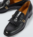 Gucci - Mirrored G fringed leather loafers