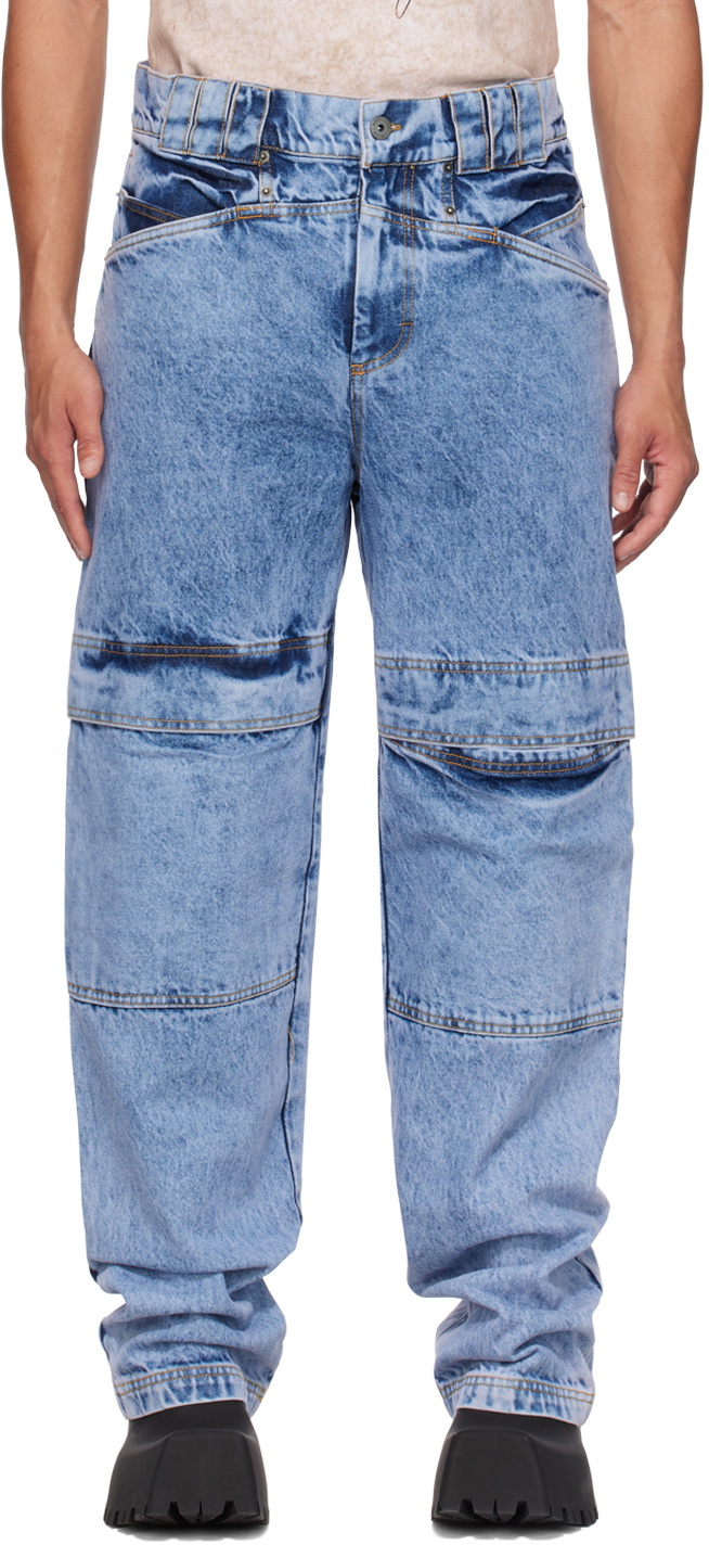 【関税込み】BARRAGAAAN SSENSE限定 ブルー Lil Star ジーンズ BARRAGÁN SSENSE Exclusive Blue Lil Star Jeans BARRAGAN