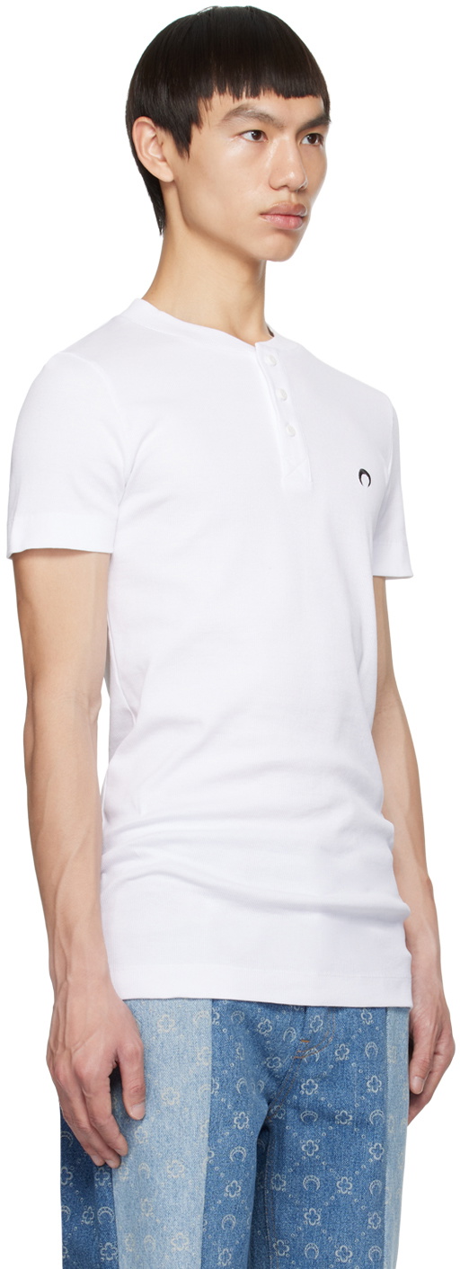 Marine Serre White Button Up Henley