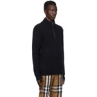 Burberry Black Cashmere Monogram Zip-Up Sweater