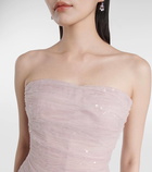 Marmar Halim Sequined ruffled tulle gown