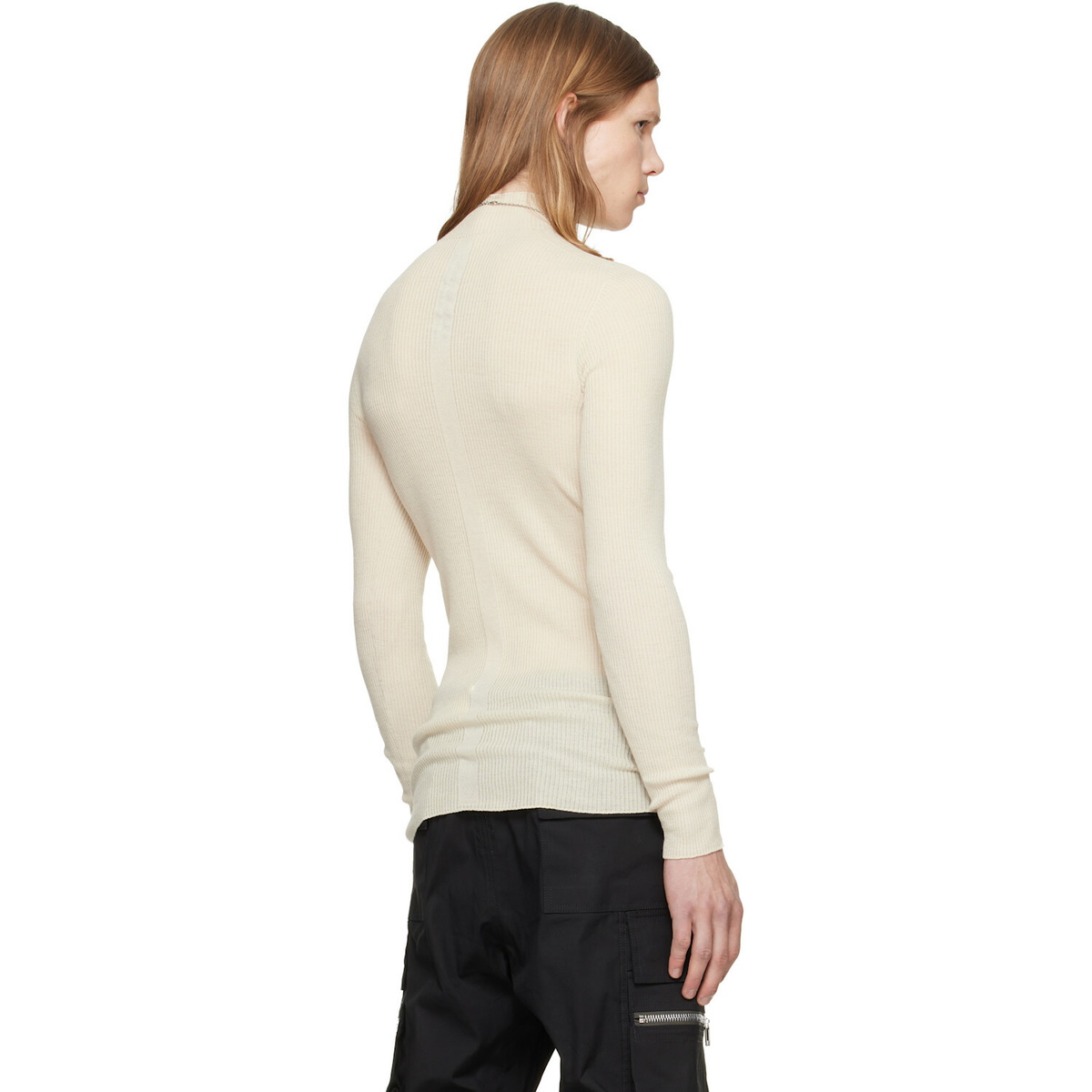 Rick Owens Off-White Tower Ribbed Lupetto Sweater