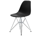 Vitra Eames DSR Side Chair Chrome Legs in Deep Black