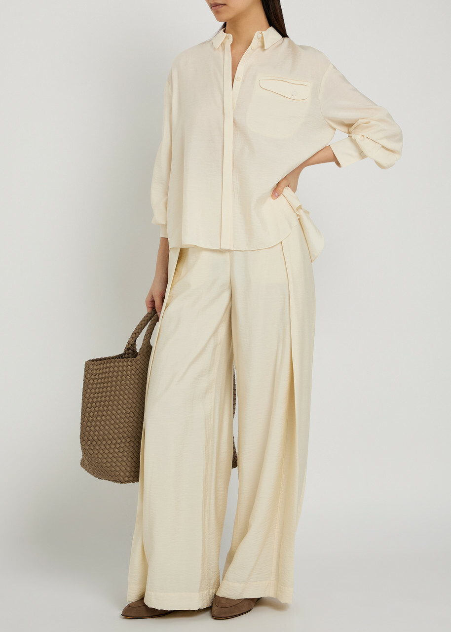 Emporio Armani Crinkled Woven Shirt Cream