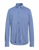 Fedeli Mens Shirt Slate in Blue