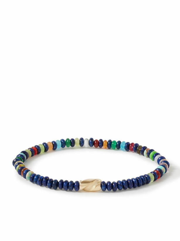 Photo: Luis Morais - 14-Karat Gold, Lapis Lazuli and Agate Beaded Bracelet
