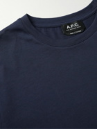 A.P.C. - Item Logo-Print Cotton-Jersey T-Shirt - Blue