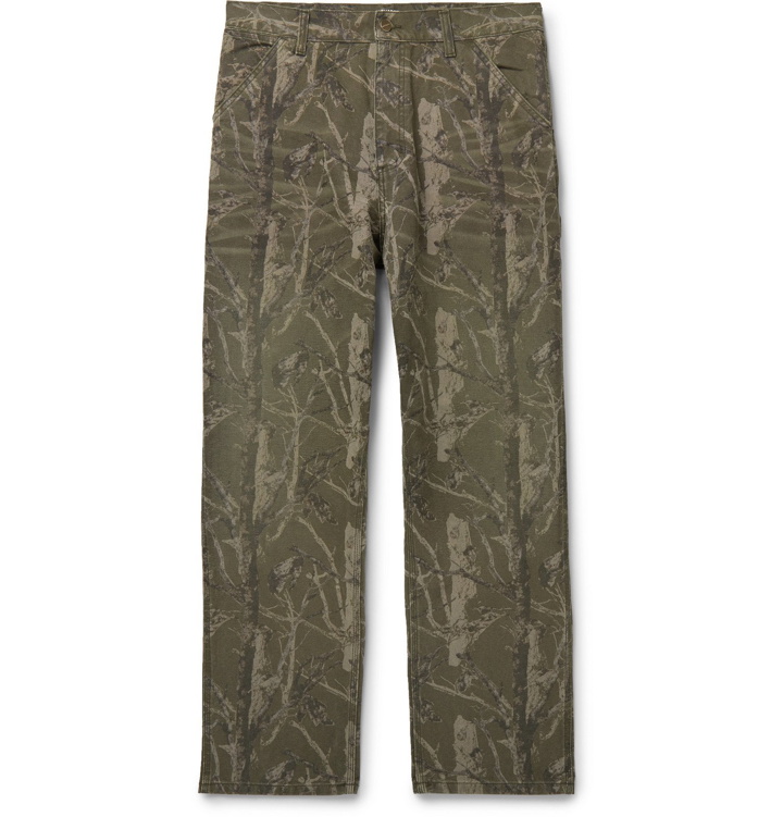 Photo: Carhartt WIP - Camouflage-Print Cotton-Canvas Cargo Trousers - Green