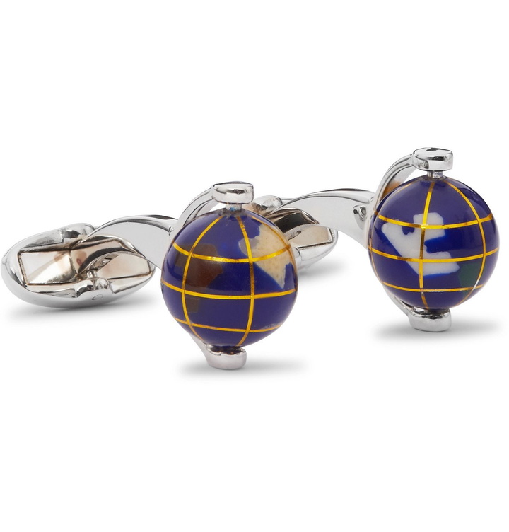 Photo: Paul Smith - Silver-Tone and Enamel Cufflinks - Blue