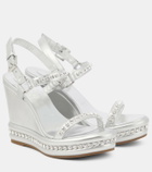Christian Louboutin Pyrastrass metallic leather wedge sandals