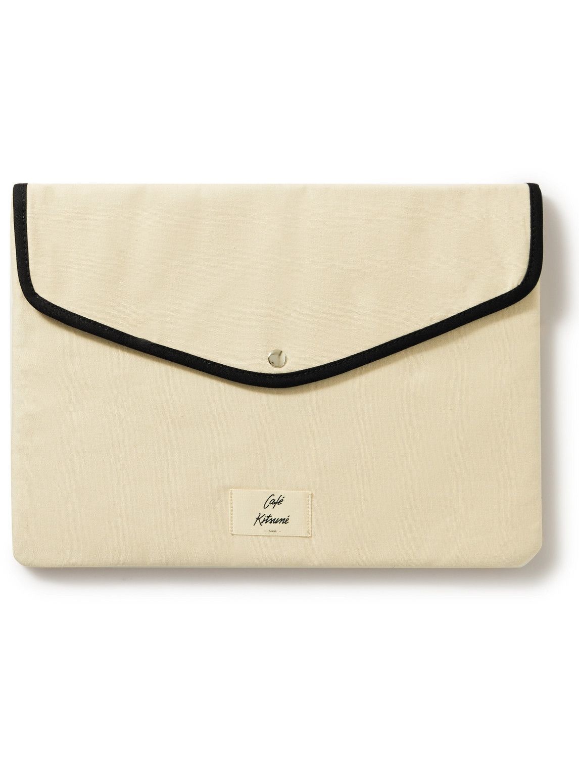 Photo: Café Kitsuné - Logo-Appliquéd Cotton-Canvas Laptop-Case