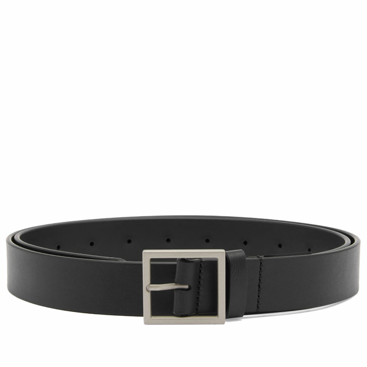 Photo: MM6 Maison Margiela Men's Numeric Buckle 3.0 Leather Belt in Black 