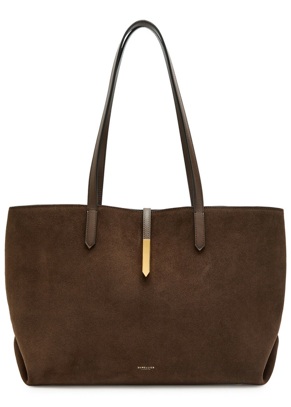 Photo: Demellier The Tokyo Suede Tote - Dark Brown - One Size